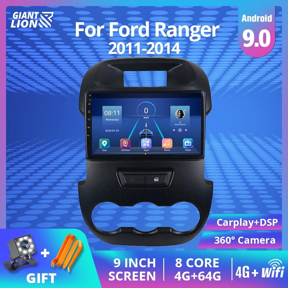 Автомагнитола 2DIN Android 9 0 для Ford Ranger Xlt 2011-2016 GPS-навигация Аудиомагнитола