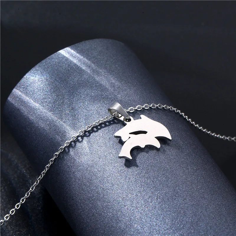 Rinhoo Stainless Steel Two Double Dolphins Pendant Necklace For Women Silver Color Chain Necklaces Chokers Jewelry Birthday Gift
Rinhoo Stainless Steel Two Double Dolphins Pendant Necklace For Women Silver Color Chain Necklaces Chokers Jewelry Birthday Gift