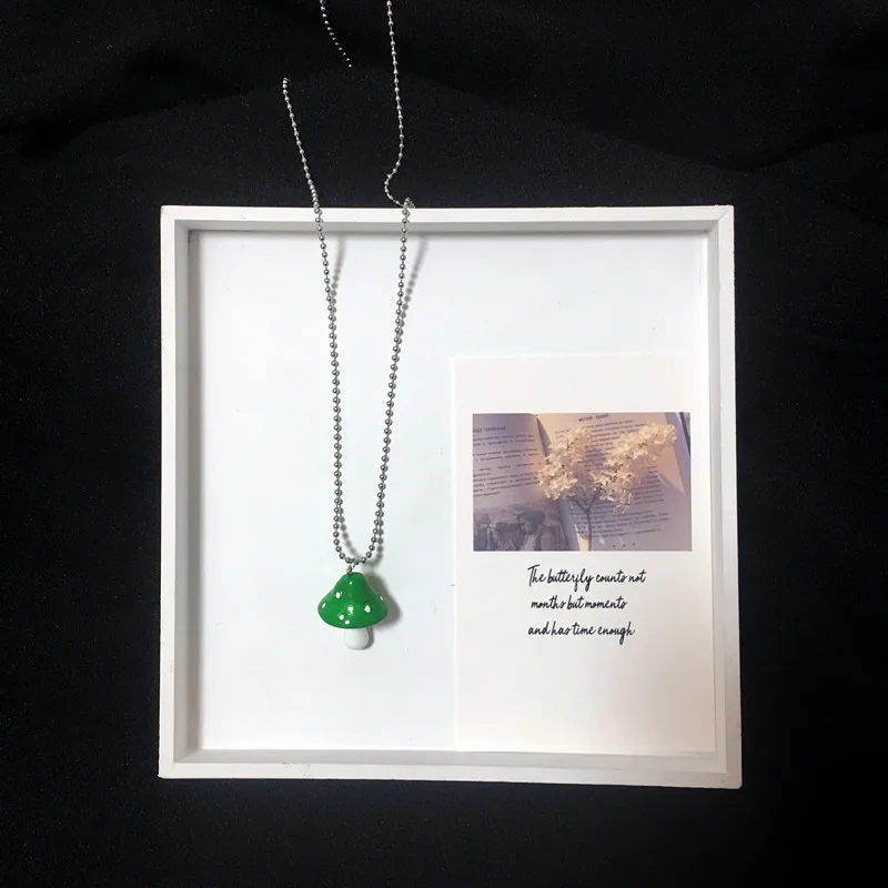 Mushroom Necklace Resin Cartoon Colorful Cute Mushroom Pendant Beads Chain Necklace Charm Jewelry Gift 
Mushroom Necklace Resin Cartoon Colorful Cute Mushroom Pendant Beads Chain Necklace Charm Jewelry Gift