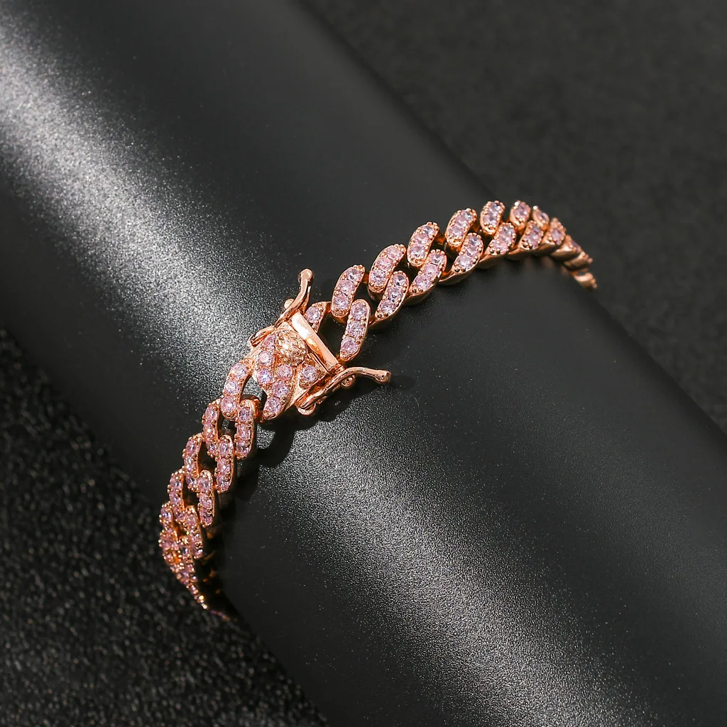 Hip Hop 8MM Cuban Iced Out Copper AAA Cubic Zirconia Stone Gold Plating Bracelet Necklace Chain for Women sliver pink Jewelry
Hip Hop 8MM Cuban Iced Out Copper AAA Cubic Zirconia Stone Gold Plating Bracelet Necklace Chain for Women sliver pink Jewelry