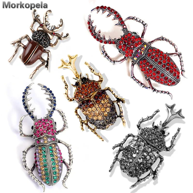 Броши и заколки Morkopela жуки эмалевые булавки для стразы брошь в виде насекомого