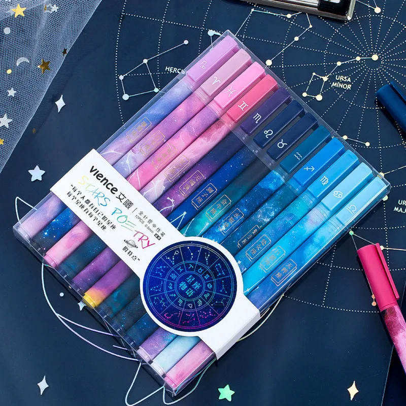 12 Pcs/Pack Black Ink Gel Pen Creative Twelve Constellation 0.5 mm Full Needle Pen School Supplies Stationery Writing Tools
12 Pcs/Pack Black Ink Gel Pen Creative Twelve Constellation 0.5 mm Full Needle Pen School Supplies Stationery Writing Tools