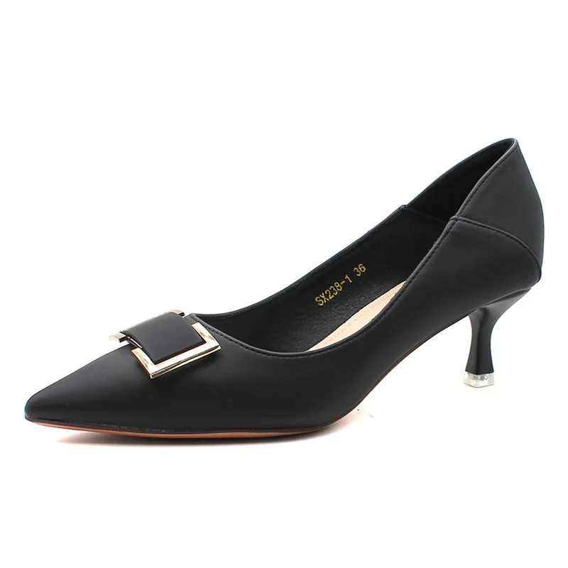 Женские туфли на высоком каблуке, с острым носком и квадратной пряжкой, Осень-зима 2021 
Женские туфли на высоком каблуке, с острым носком и квадратной пряжкой, Осень-зима 2021