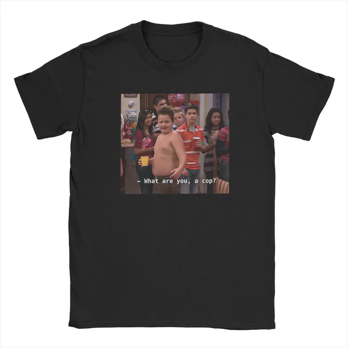 

Men Women T-Shirts What Are You A Cop Gibby Crazy Cotton Tees Short Sleeve Funny Icarly Meme T Shirt Round Neck Clothing Unique