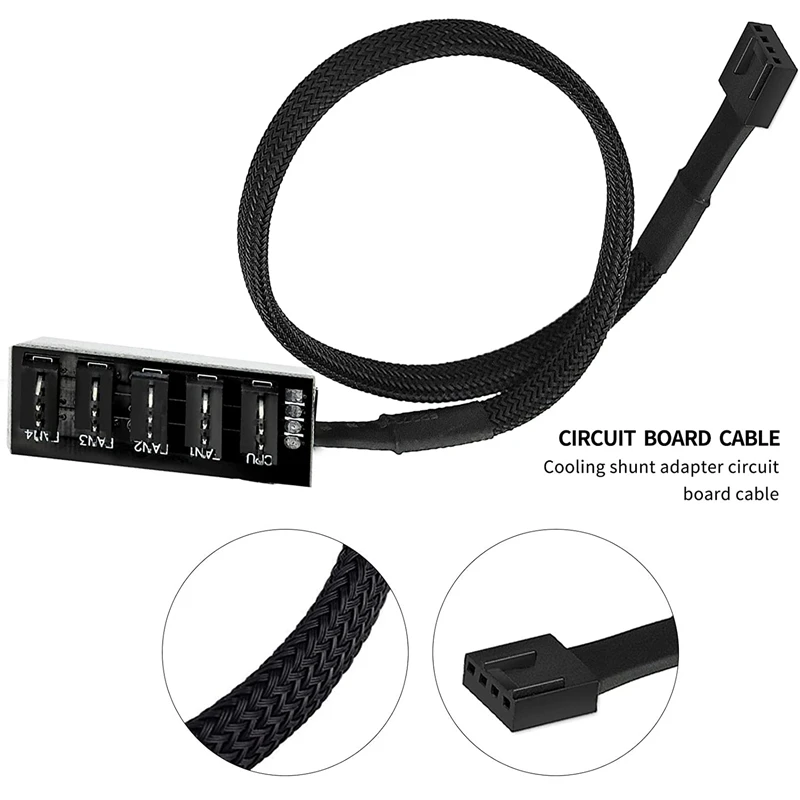 4-Pin PWM Fan Hub, 5-Port Fan Hub, 4-Pin Connector for PC Fan Hub, 4-Pin PWM Fan Splitter Cable, Suitable
4-Pin PWM Fan Hub, 5-Port Fan Hub, 4-Pin Connector for PC Fan Hub, 4-Pin PWM Fan Splitter Cable, Suitable