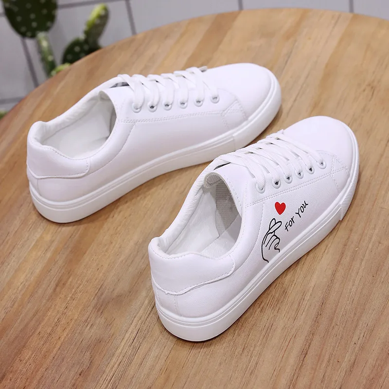

2021 New Ladies Sulfide Shoes Fashion Autumn New Casual Classic Solid Color Pu Leather Shoes Women's Casual White Shoes Sports