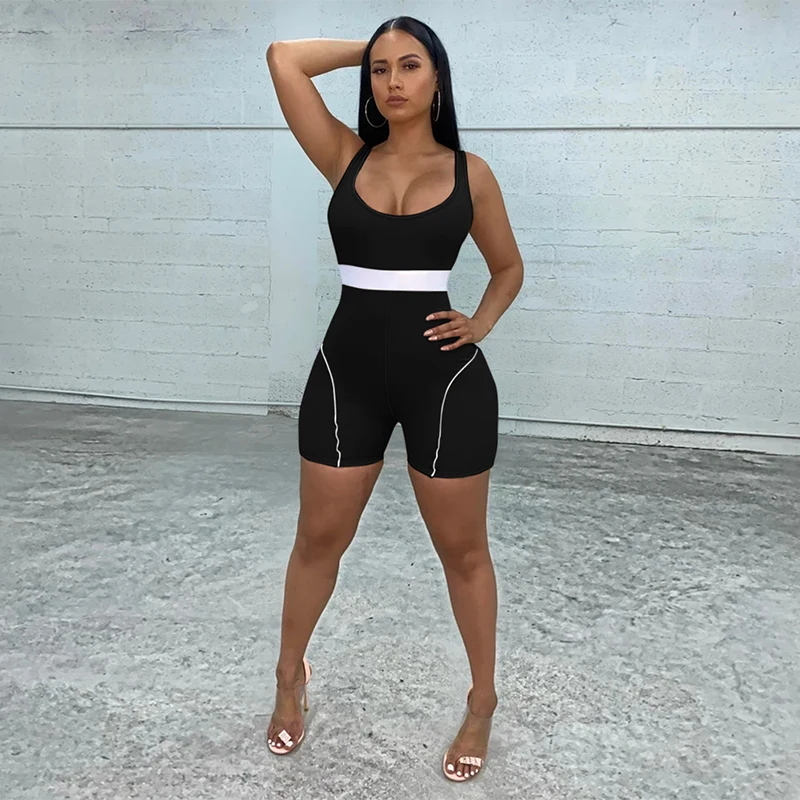 Women Summer Casual Close-fitting Playsuit Sleeveless U-shaped Collar Sexy Skinny Romper Black/ Pink/ Florescent Green
Women Summer Casual Close-fitting Playsuit Sleeveless U-shaped Collar Sexy Skinny Romper Black/ Pink/ Florescent Green