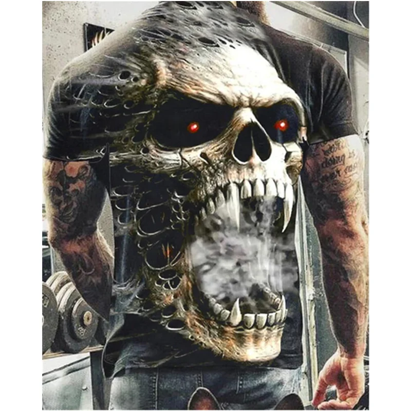 2021 Summer New Skull Printed T Shirt For Men Casual Oversized Short Sleeve Clothes Streetwear Hip Hop 3D Printing Top Tees
2021 Summer New Skull Printed T Shirt For Men Casual Oversized Short Sleeve Clothes Streetwear Hip Hop 3D Printing Top Tees