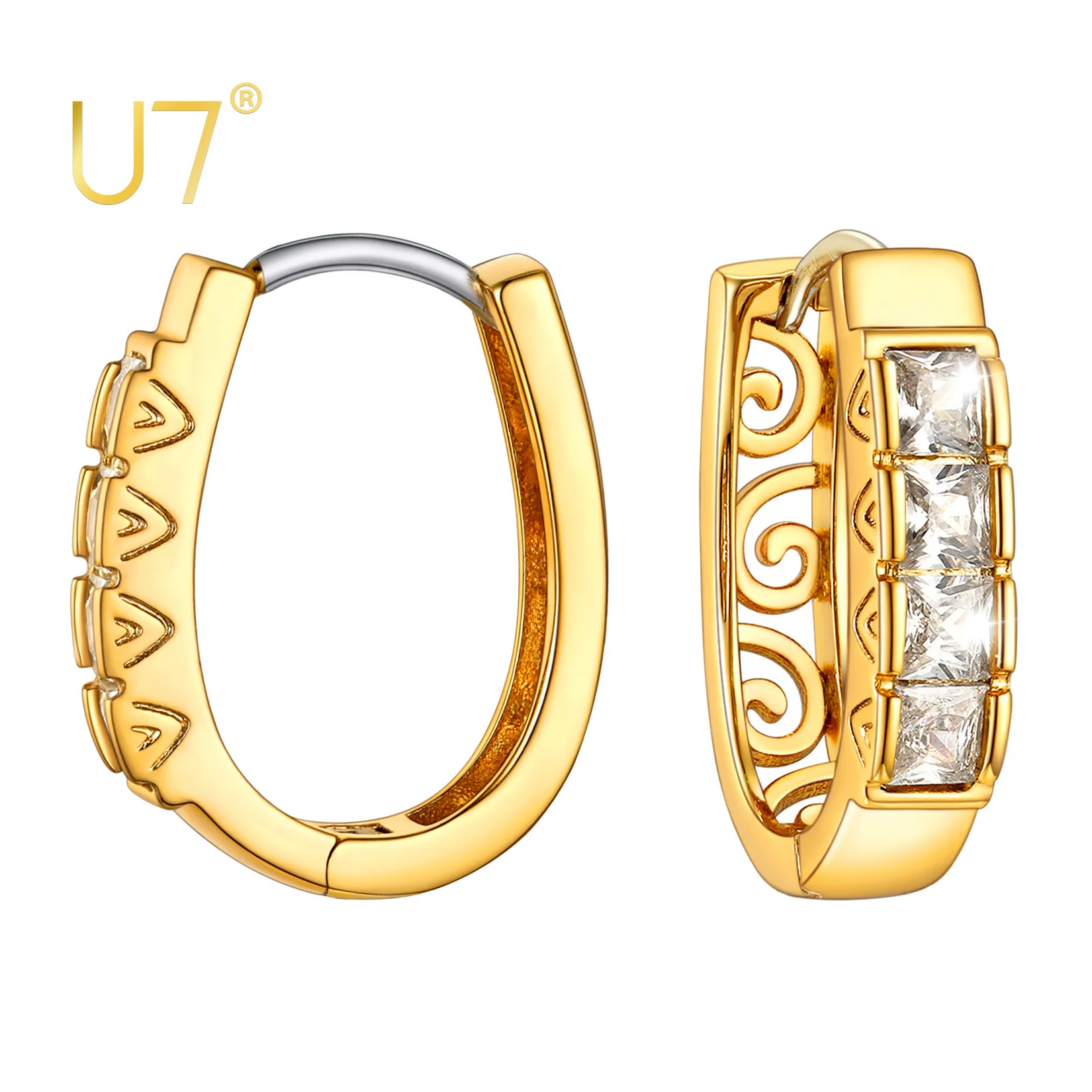 U7 Tiny Gold Hoop Earrings Cubic Zirconia Cuff Earrings Chunky Hoops Earrings for Women Teen Girls Gifts Huggie Stud E1027
U7 Tiny Gold Hoop Earrings Cubic Zirconia Cuff Earrings Chunky Hoops Earrings for Women Teen Girls Gifts Huggie Stud E1027