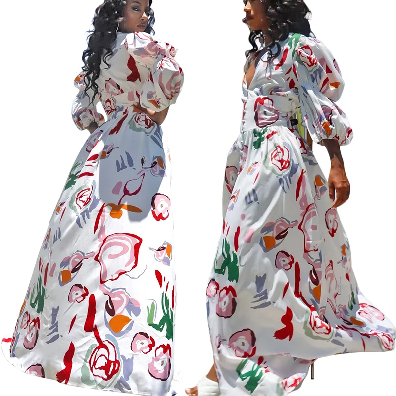 Women Summer Print Deep V Neck Button Up Corset Boho Elegant Long Dress Fit and Flare Split Puff Sleeve Party Club Maxi Dresses
Women Summer Print Deep V Neck Button Up Corset Boho Elegant Long Dress Fit and Flare Split Puff Sleeve Party Club Maxi Dresses