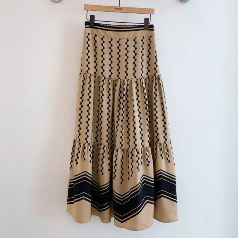 SHENGPALAE 2021 Spring Autumn New Women's Elastic Waist Vintage Print Panelled Polka Dot Empire Mid-calf Loose Pleated Skirt
SHENGPALAE 2021 Spring Autumn New Women's Elastic Waist Vintage Print Panelled Polka Dot Empire Mid-calf Loose Pleated Skirt