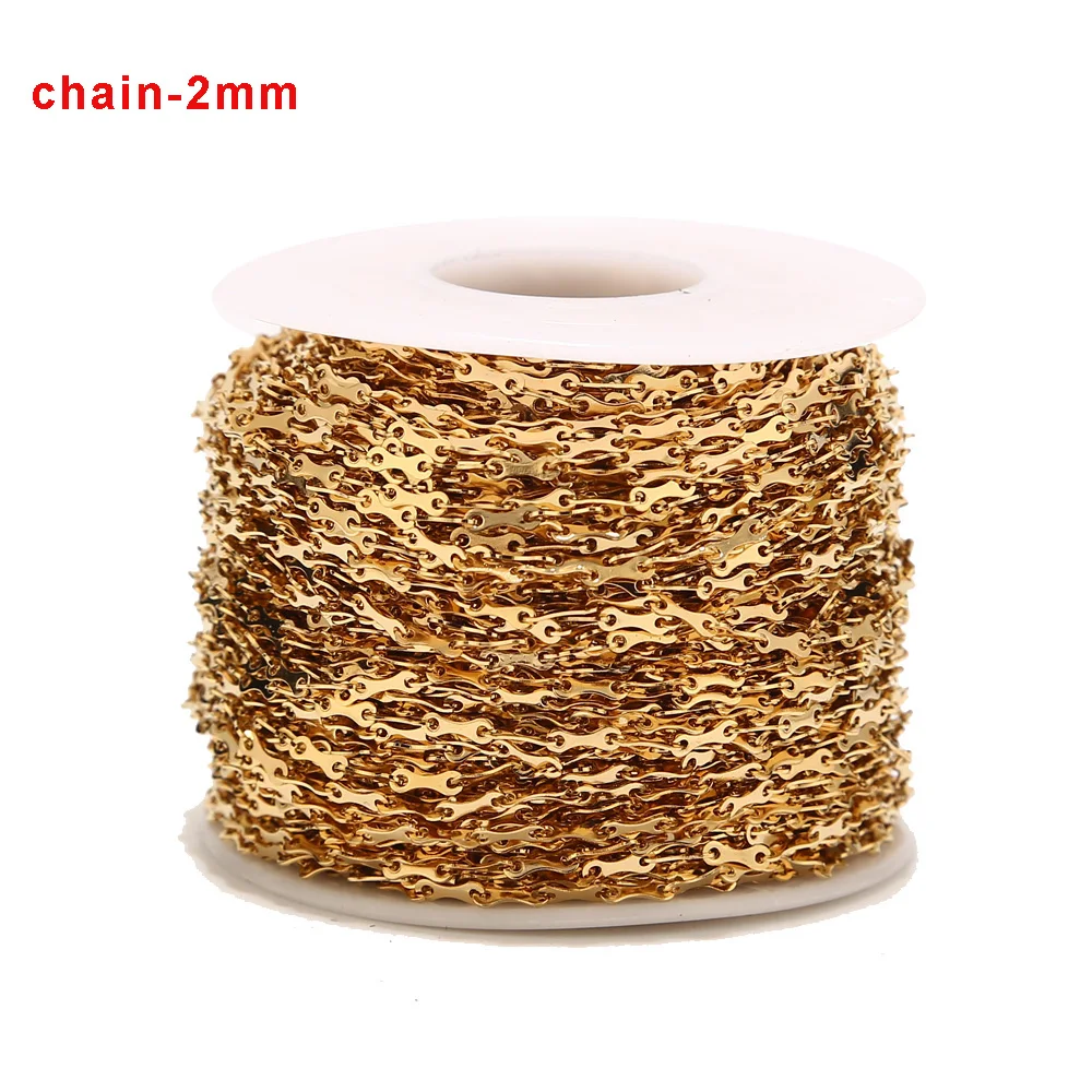 1M/2M/5M/10M Gold Stainless Steel 2mm Width Link Chains Neckalce DIY Jewelry Making Findings Chain Top Quality
1M/2M/5M/10M Gold Stainless Steel 2mm Width Link Chains Neckalce DIY Jewelry Making Findings Chain Top Quality