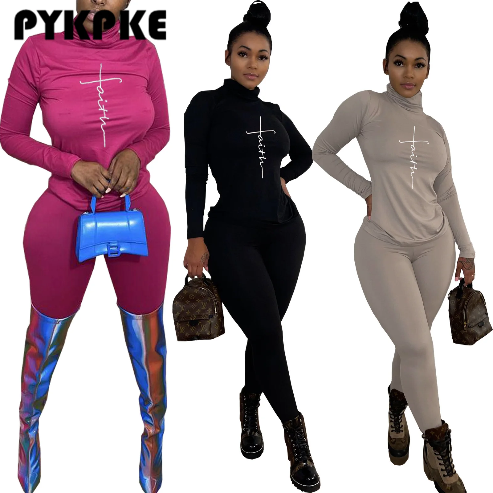 Letter Print Women's Set Turtleneck Long Sleeve T-shirt and Pants Suit Active Tracksuit Two Piece Set Fitness Outfits
Letter Print Women's Set Turtleneck Long Sleeve T-shirt and Pants Suit Active Tracksuit Two Piece Set Fitness Outfits