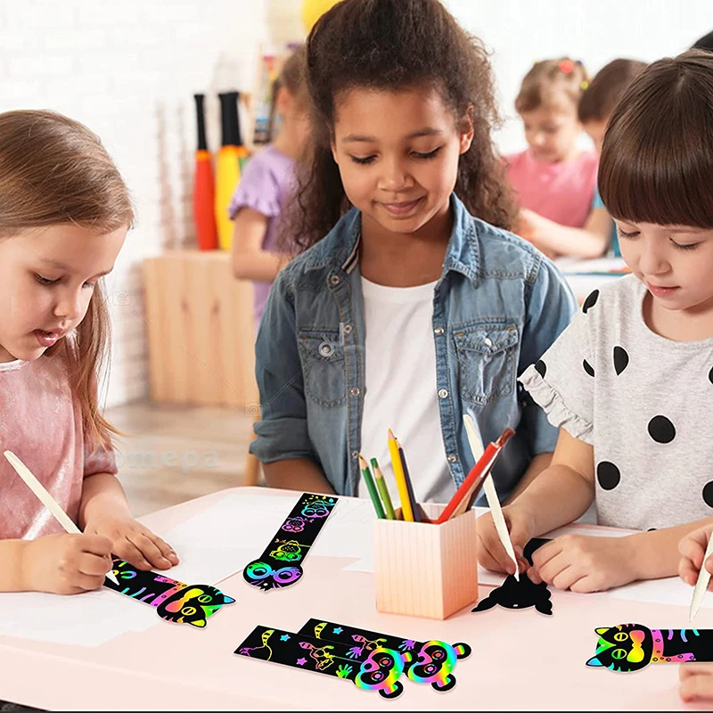 70Pcs Animal Scratch Bookmarks DIY Craft Kit Perschool Early Education Rainbow Party Decor Stationery Decorations for Kids
70Pcs Animal Scratch Bookmarks DIY Craft Kit Perschool Early Education Rainbow Party Decor Stationery Decorations for Kids