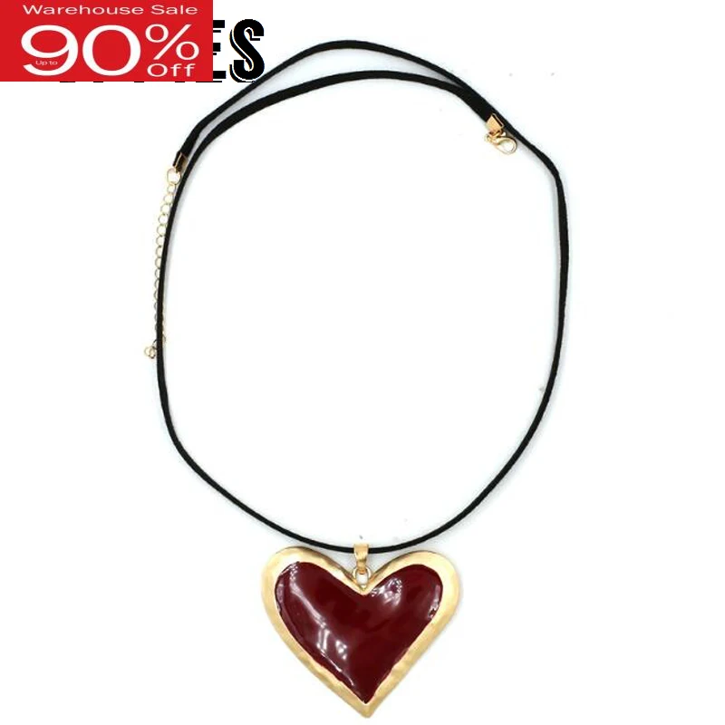 Фото Женское Ожерелье в форме сердца ожерелье из золотого сплава женские модные