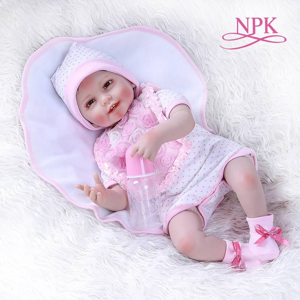 50cm 0-3Month Real Baby Size Smile With Teeth Realitic Reborn Doll Lifelike Soft Touch Weighted Body Pink Dress | Игрушки и хобби