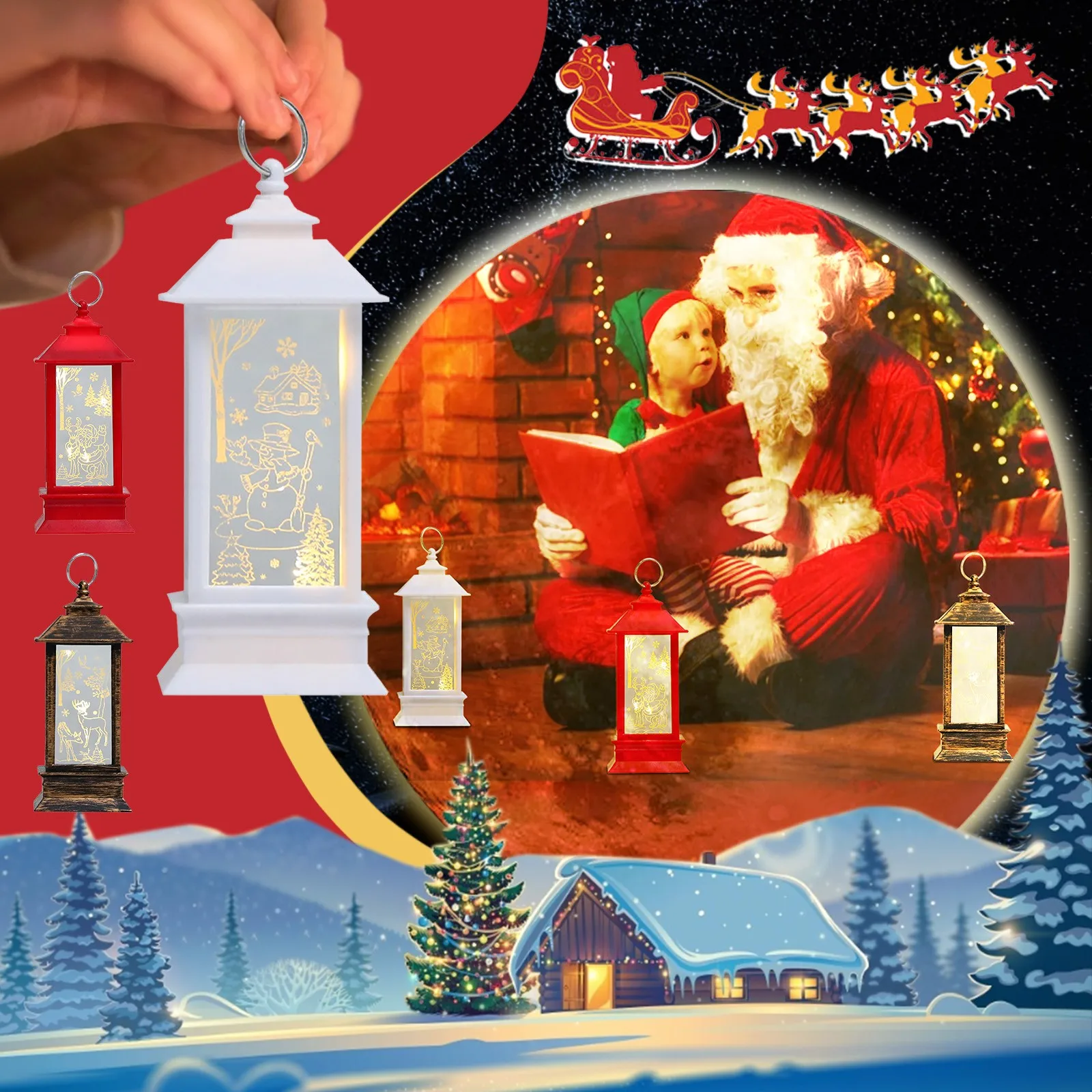 Christmas Santa claus Print Wind Lantern Mirror Wind Lights Flame Lamp Plastics Holiday Party Xmas Window Night light 13x5x5cm
Christmas Santa claus Print Wind Lantern Mirror Wind Lights Flame Lamp Plastics Holiday Party Xmas Window Night light 13x5x5cm