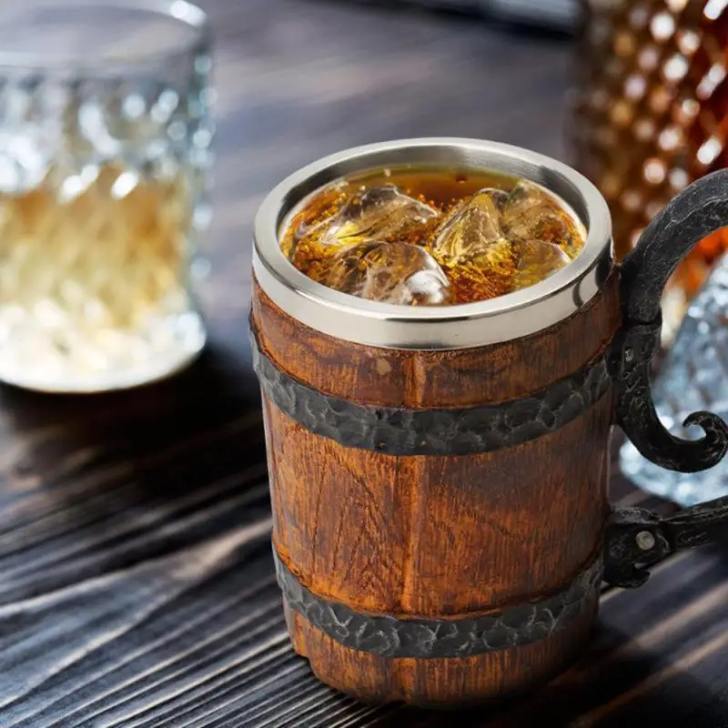 550ml Stainless Steel Resin Style Beer Mug Simulation Wooden Barrel Beer Cup Double Wall Drinking Mug Metal Insulate Bar Drinkin
550ml Stainless Steel Resin Style Beer Mug Simulation Wooden Barrel Beer Cup Double Wall Drinking Mug Metal Insulate Bar Drinkin