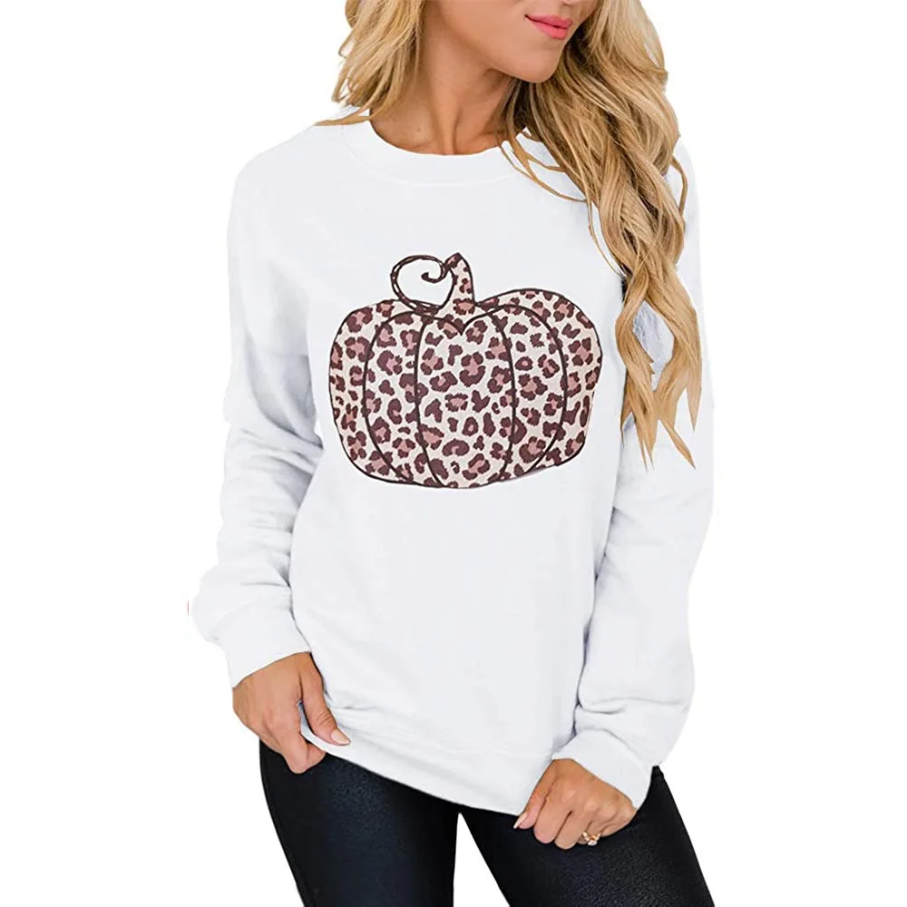 Carney women's sweater with pumpkin pattern printed round neck and long sleeve Pullover
Carney women's sweater with pumpkin pattern printed round neck and long sleeve Pullover