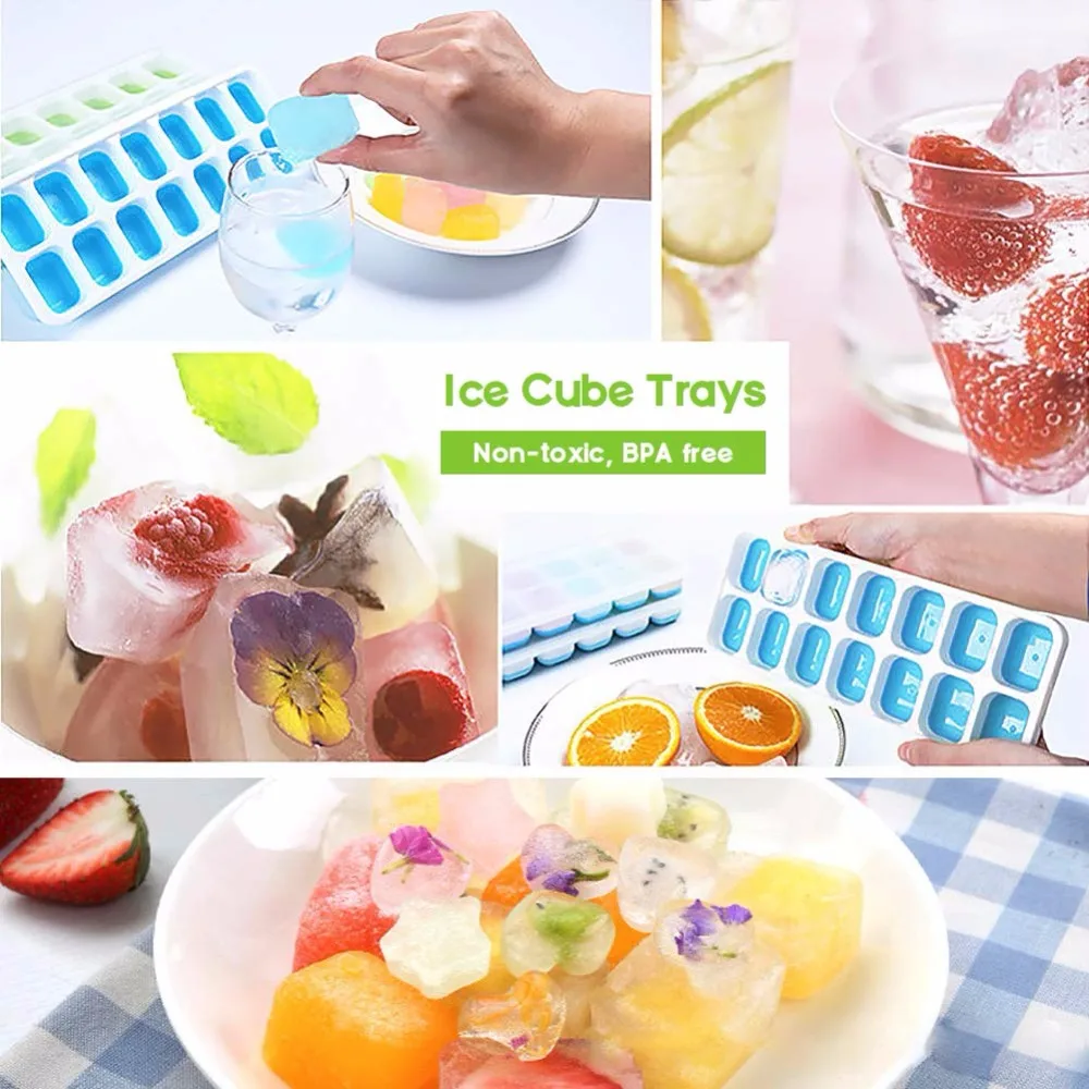 Ice Cube Trays 4 Pack-Silicone Ice Cube Tray with Lid Super Easy Release Ice Cube Molds - for Food, Cocktail, Whiskey, Chocolate
Ice Cube Trays 4 Pack-Silicone Ice Cube Tray with Lid Super Easy Release Ice Cube Molds - for Food, Cocktail, Whiskey, Chocolate