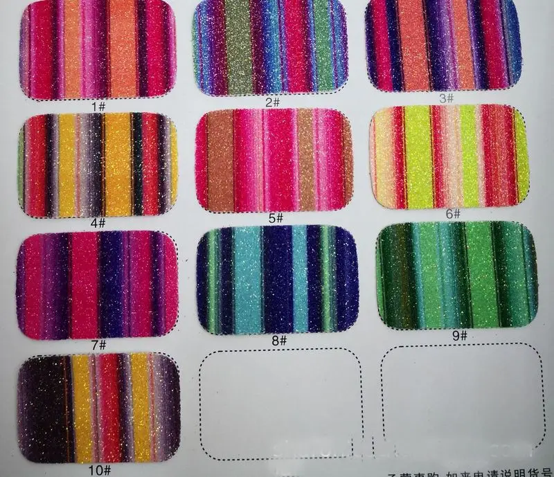 Color stripe printed decorative synthetic glitter leather fabric material 
Color stripe printed decorative synthetic glitter leather fabric material