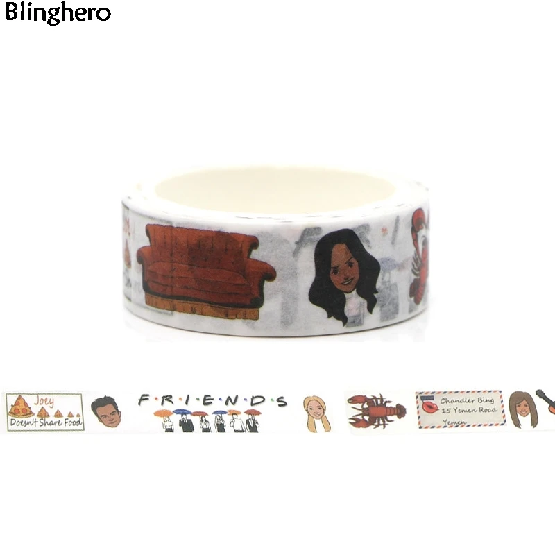 Blinghero Friends 15 мм X 5 м декоративная васи лента забавная клейкая рукоделие