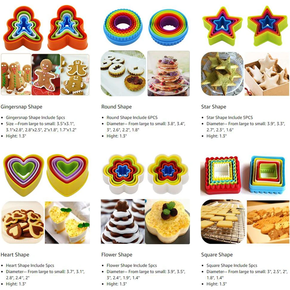 Multi-style plastic Circle Cookie Cutter, Fondant Cake Biscuit Cutter Mold Tools Set Decorating For Kitchen (Colors May Vary) 
Multi-style plastic Circle Cookie Cutter, Fondant Cake Biscuit Cutter Mold Tools Set Decorating For Kitchen (Colors May Vary)