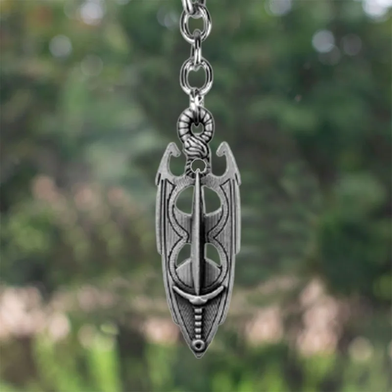 2021 New Game The Elder Scrolls Keychains Vintage Spear shield shape Keyring Key Chain Holder 
2021 New Game The Elder Scrolls Keychains Vintage Spear shield shape Keyring Key Chain Holder