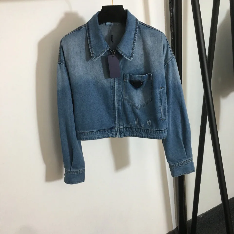 

FA-013 Brand Designers Brand Designers Coat Jacket Women 2021 Autumn Causal Denim Jackets Cotton Lapel Jean Blue Coat For Femal