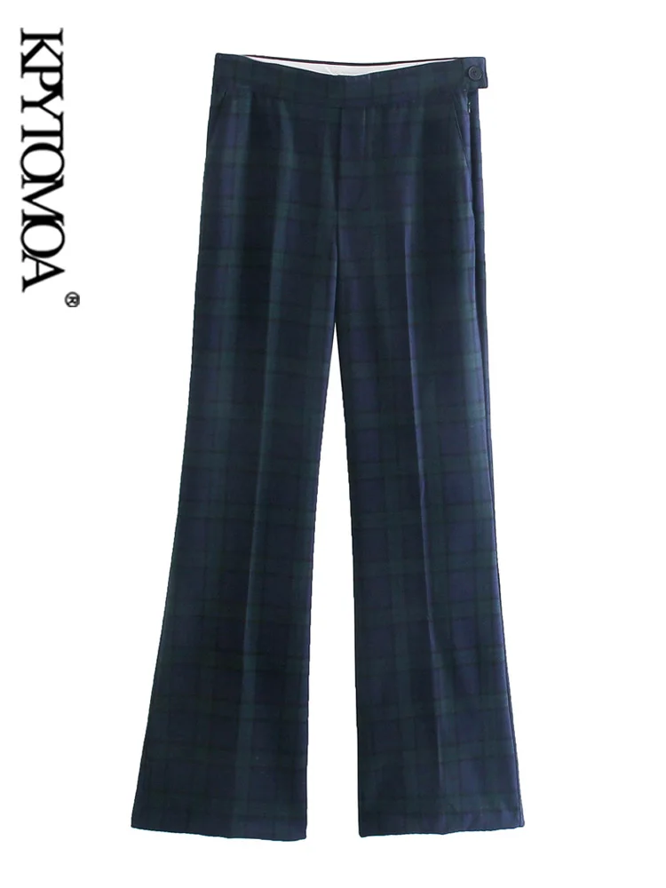 KPYTOMOA Women Chic Fashion Side Pockets Office Wear Check Straight Pants Vintage Mid Waist Side Zipper Female Trousers Mujer
KPYTOMOA Women Chic Fashion Side Pockets Office Wear Check Straight Pants Vintage Mid Waist Side Zipper Female Trousers Mujer