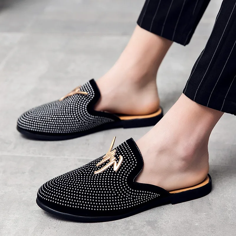 Summer Shoes Men Men's Mules Street Fashion Male Shoe Slippers Men For Summer Shoes Muller Half White Diamond Luxury Personality
Summer Shoes Men Men's Mules Street Fashion Male Shoe Slippers Men For Summer Shoes Muller Half White Diamond Luxury Personality