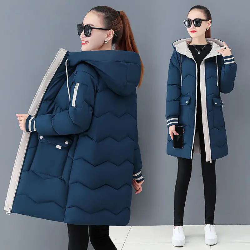 Новинка 2021, женская зимняя куртка с капюшоном, свободная и плотная Теплая стеганая куртка средней длины в Корейском стиле для женщин, зимняя... 
Новинка 2021, женская зимняя куртка с капюшоном, свободная и плотная Теплая стеганая куртка средней длины в Корейском стиле для женщин, зимняя...