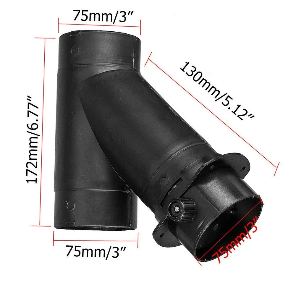 1pc Air Vent Ducting Y Outlet Connector Adjustable Vavle Ventilation Pipe For Eberspacher Heater 75mm Internal Diameter Ducting
1pc Air Vent Ducting Y Outlet Connector Adjustable Vavle Ventilation Pipe For Eberspacher Heater 75mm Internal Diameter Ducting