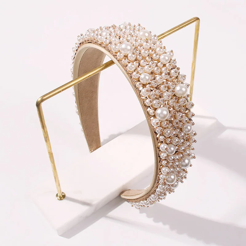 Full Pearl Luxury Hair Accessories Hairbands Sparkly Gold Color Baroque Headbands Thickening Headdress Women Bridal Hoop Turban
Full Pearl Luxury Hair Accessories Hairbands Sparkly Gold Color Baroque Headbands Thickening Headdress Women Bridal Hoop Turban