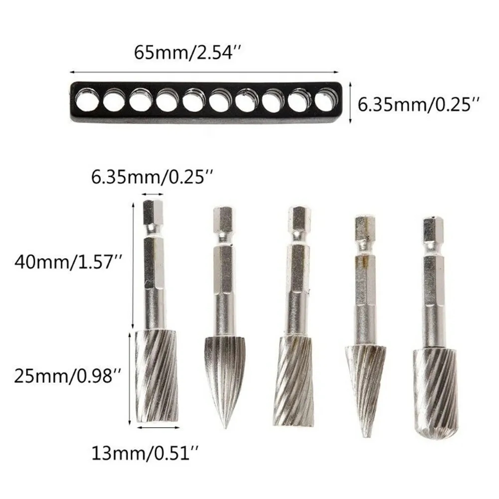 Electric Grinder HSS Rotary Files Burr 5pcs 1/4" Rotary Burr Set For Soft Metal Plastic Wood Grinding Carving Rotary Rasp
Electric Grinder HSS Rotary Files Burr 5pcs 1/4" Rotary Burr Set For Soft Metal Plastic Wood Grinding Carving Rotary Rasp