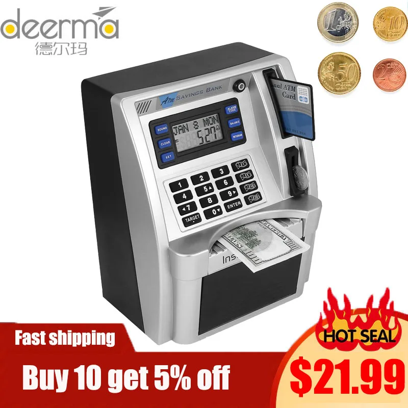 ATM Piggy Bank Savings Bank Toys ATM to Store Money Safe Deposit Money Box Mini ATM Machine Perfect for Kids Gift Save Bank
ATM Piggy Bank Savings Bank Toys ATM to Store Money Safe Deposit Money Box Mini ATM Machine Perfect for Kids Gift Save Bank