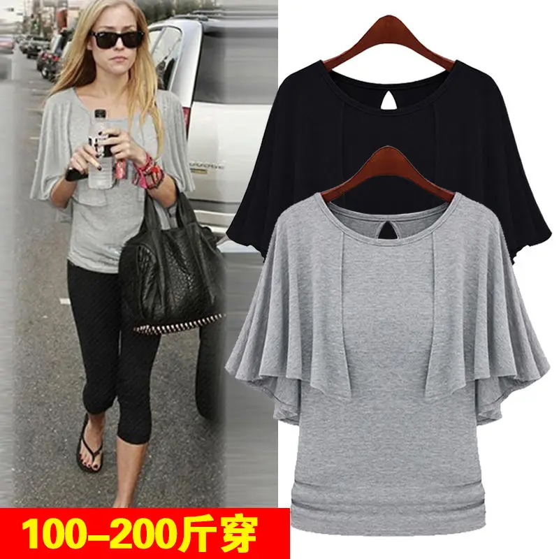 2021 plus fat plus size women's 200 kg fat mm short-sleeved T-shirt summer European and American loose and thin bat shirt top
2021 plus fat plus size women's 200 kg fat mm short-sleeved T-shirt summer European and American loose and thin bat shirt top