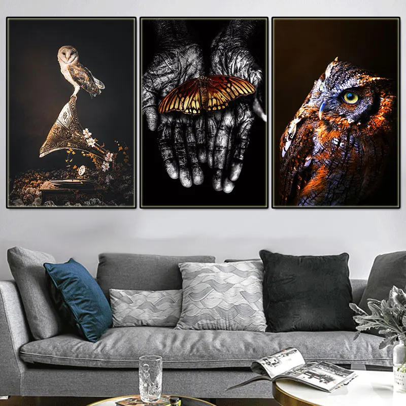 Modern Realistic Animal Print Poster Wall Painting Owl Butterfly Canvas Painting Design Picture for Living Room Home Decoration
Modern Realistic Animal Print Poster Wall Painting Owl Butterfly Canvas Painting Design Picture for Living Room Home Decoration