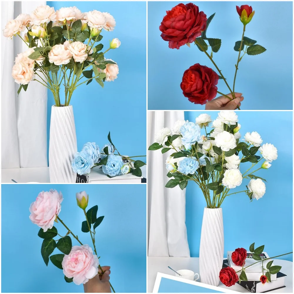 1PCS European-style 3 Heads Artificial Peony Flower Bouquet for indoor Home table Flower Decoration DIY Wedding Party Decor
1PCS European-style 3 Heads Artificial Peony Flower Bouquet for indoor Home table Flower Decoration DIY Wedding Party Decor