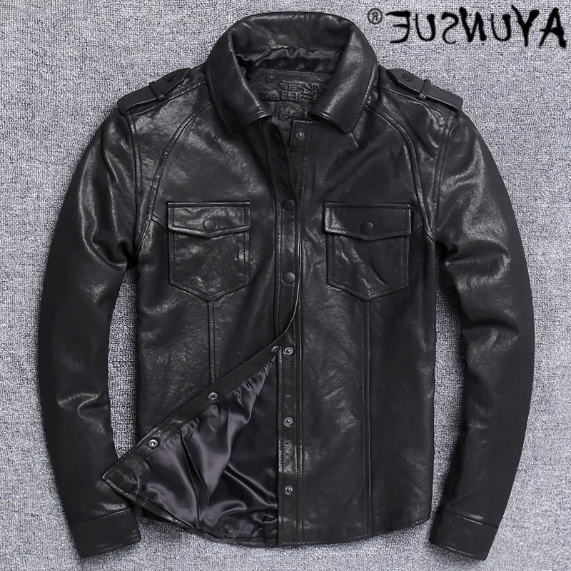 Men's leather, 100% genuine sheepskin, thin, short, casual, x-hl015 finished, new fashion,
Men's leather, 100% genuine sheepskin, thin, short, casual, x-hl015 finished, new fashion,