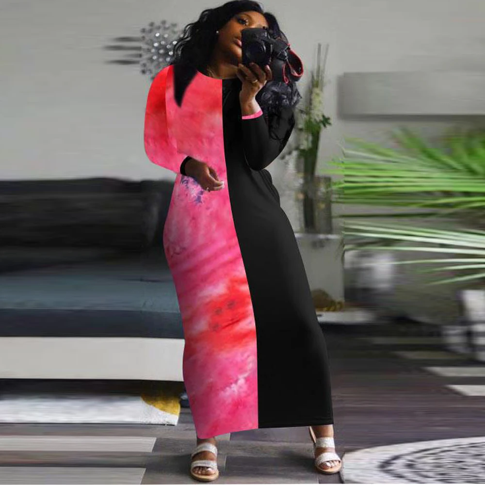 Contrast Color Patchwork Sexy Long Party Dress Women Round Neck Full Sleeve Package Hip Dress Vintage Pockets Clubwear Vestidos 
Contrast Color Patchwork Sexy Long Party Dress Women Round Neck Full Sleeve Package Hip Dress Vintage Pockets Clubwear Vestidos