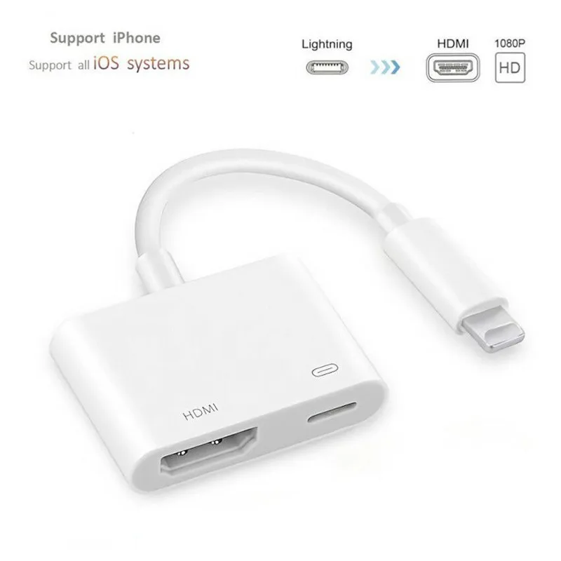 OTG адаптер для iPhone 11 XS XR X 8 освещение к HDMI Совместимость с разрешением Full HD Аудио