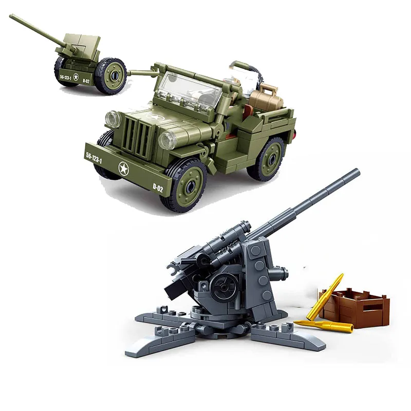 Military series World War II 88MM anti-tank gun Off-road vehicle soldier weapon DIY model Building Blocks Bricks Toys Gifts
Military series World War II 88MM anti-tank gun Off-road vehicle soldier weapon DIY model Building Blocks Bricks Toys Gifts