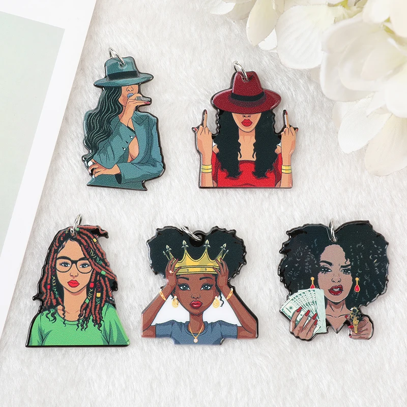 10Pcs Black Women Queen Charms Braids Dreads Hairstyle Color Classy Diva Lady Acrylic Jewlery Findings For Earring Necklace Diy
10Pcs Black Women Queen Charms Braids Dreads Hairstyle Color Classy Diva Lady Acrylic Jewlery Findings For Earring Necklace Diy
