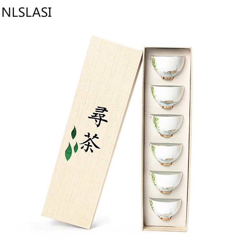 6 pcs/lot Handmade Ceramic teacup With gift box Oolong Small tea bowl porcelain Tea set Accessories Master Personal Single Cup
6 pcs/lot Handmade Ceramic teacup With gift box Oolong Small tea bowl porcelain Tea set Accessories Master Personal Single Cup