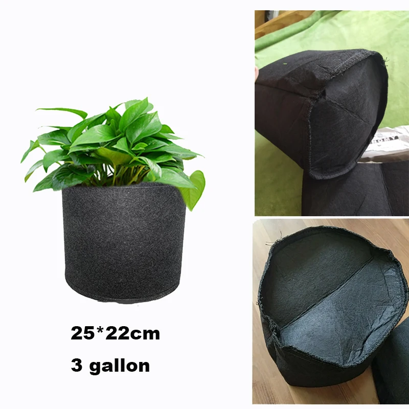 

3 Gallon Fabric Grow Bags Plant Flower Pot Breathable Pots Planter Root Pouch Container Plant Pots Home Garden Supplies a