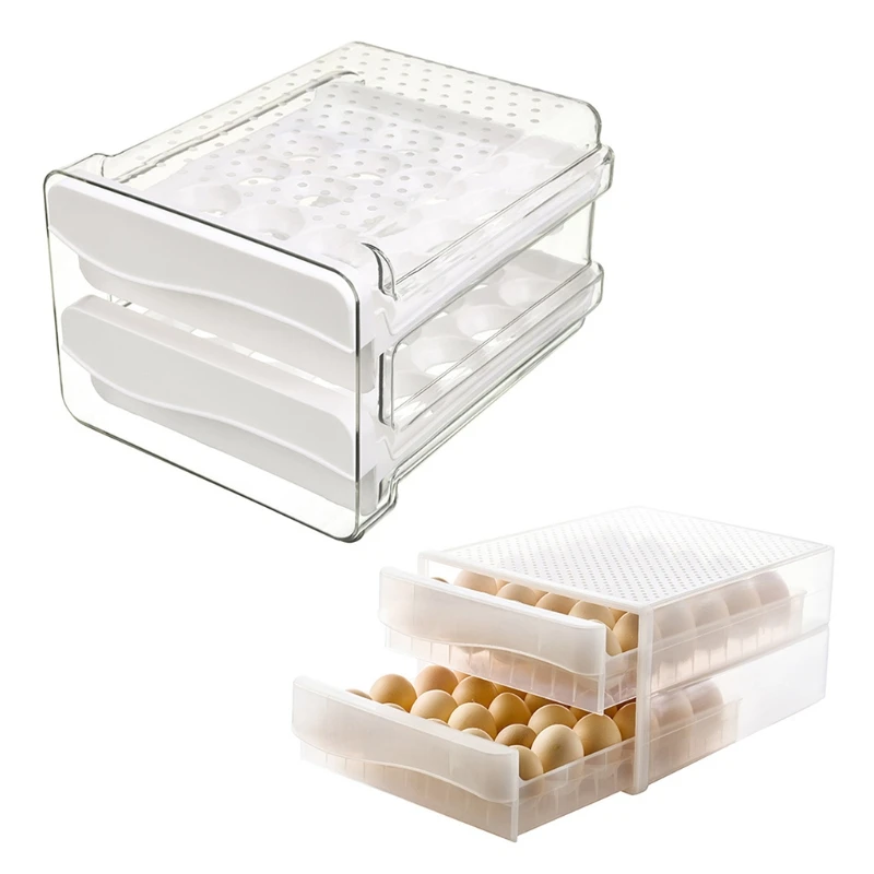Double Layer Refrigerator Egg Storage Fresh Box Drawer Type Container Organizer Kitchen Accessories W89B
Double Layer Refrigerator Egg Storage Fresh Box Drawer Type Container Organizer Kitchen Accessories W89B