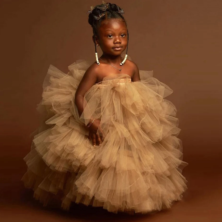 Фото Длинная юбка-пачка из тюля с оборками для маленьких девочек 2020 | Свадьбы и