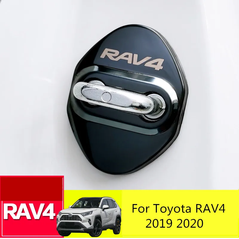 4 шт. для Toyota RAV4 2019 2020 стайлинга автомобилей Нержавеющая сталь крышка замка двери