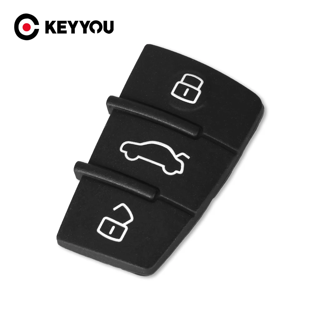 Чехол KEYYOU для автомобильного ключа с 3 кнопками резиновая прокладка Audi A3 A4 A5 A6 A8 Q5
